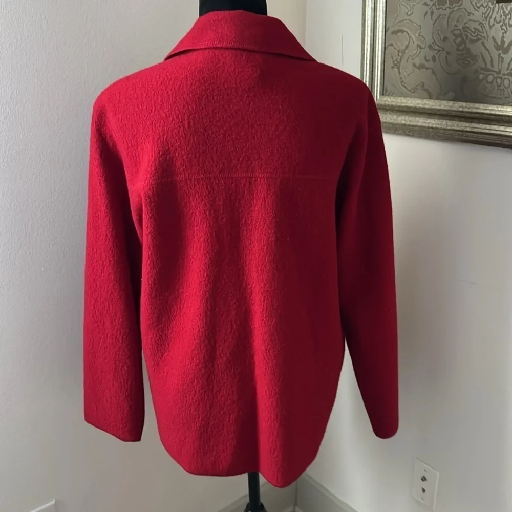 Talbots Sz M 100%‎ Wool red light jacket blazer cardigan top Sz M